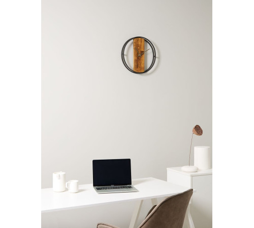 Часы Woodix, черные с коричневым