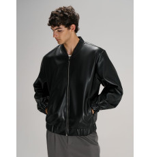 Бомбер из искусственной кожи Univer, черный