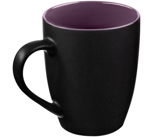 Кружка Bright Tulip, матовая, черная с фиолетовым
