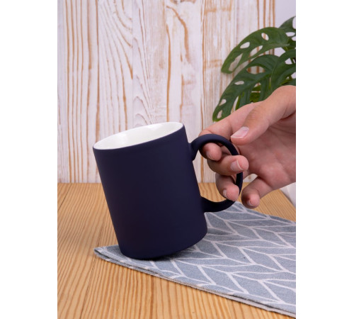 Кружка Promo Soft с покрытием софт-тач, темно-синяя