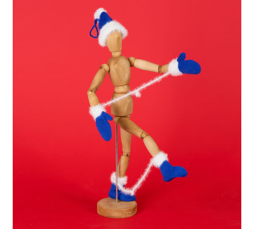 Подвеска на елку «Вьюжка», варежки, синяя