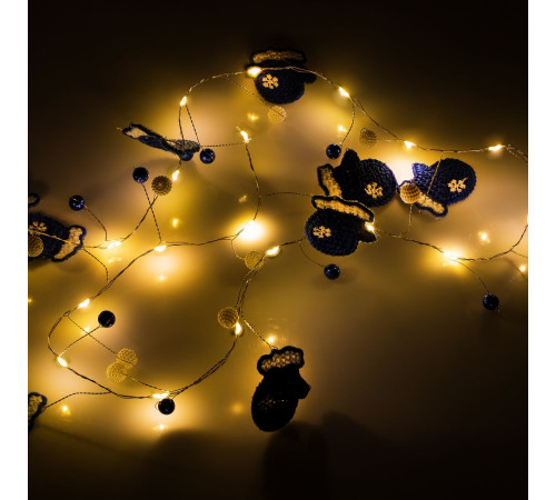 Гирлянда Merry Mittens, синяя