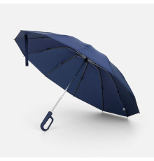 Зонт обратного сложения inLoop с ручкой-карабином, темно-синий