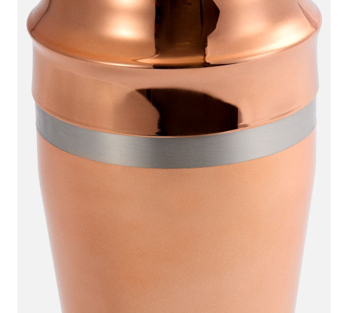 Набор для приготовления коктейлей Pourpour, медный с серебристой линией