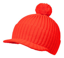 Вязаная шапка с козырьком Peaky, красная (кармин)