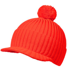 Вязаная шапка с козырьком Peaky, красная (кармин)