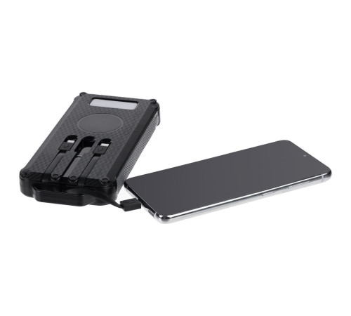 Аккумулятор защищенный Total Control 10000 мАч, черный с серым