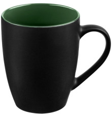 Кружка Bright Tulip, матовая, черная с зеленым