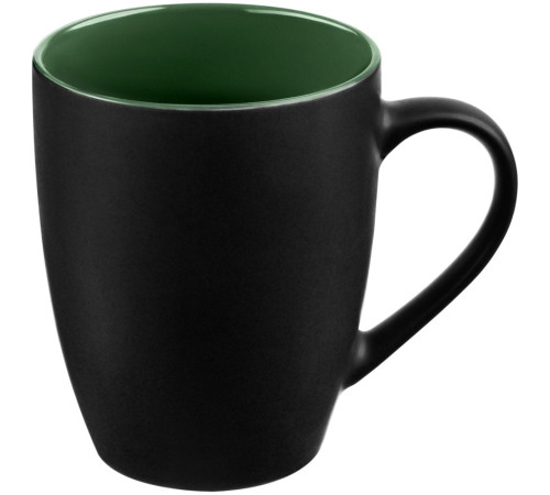 Кружка Bright Tulip, матовая, черная с зеленым