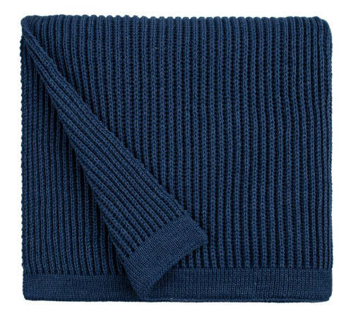 Плед Shirr, синий (деним)