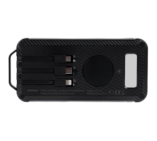 Аккумулятор защищенный Total Control 10000 мАч, черный с серым