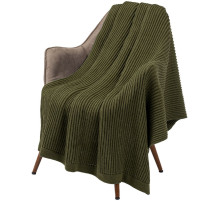 Плед Shirr, зеленый (оливковый)