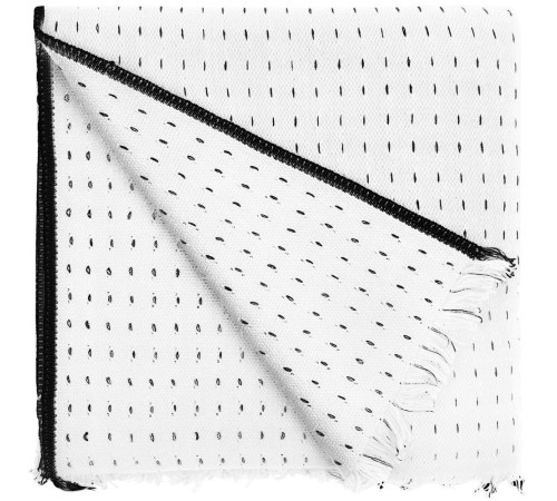 Плед Fringy, белый с черным