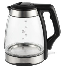 Электрический чайник Lumimore, стеклянный, серебристо-черный