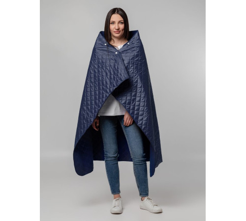 Плед-пончо для пикника SnapCoat, синий