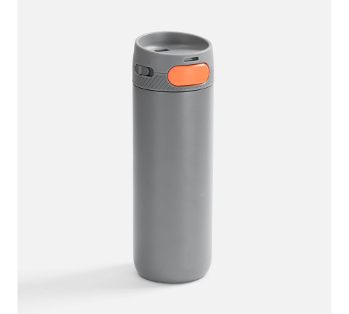 Термостакан X1 с цветной кнопкой, серый с оранжевым