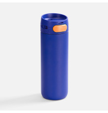 Термостакан X1 с цветной кнопкой, синий с оранжевым