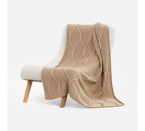 Плед Curve Verve, бежевый меланж