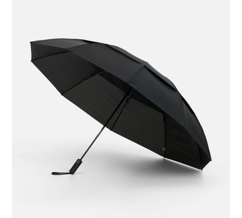 Зонт обратного сложения twoGether с двойным куполом, черный