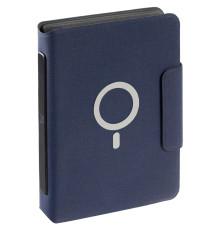 Органайзер с блокнотом и аккумулятором Oiro, синий