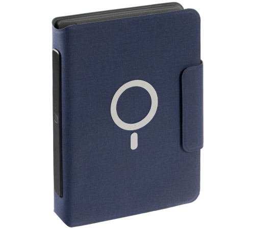 Органайзер с блокнотом и аккумулятором Oiro, синий