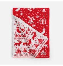 Шарф Holidale, красный с молочным