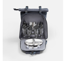 Набор для пикника Picnivo на 4 персоны, темно-серый меланж