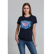 Футболка женская «Ван-Пиг», синяя