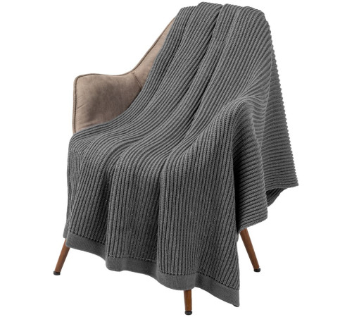 Плед Shirr, серый меланж