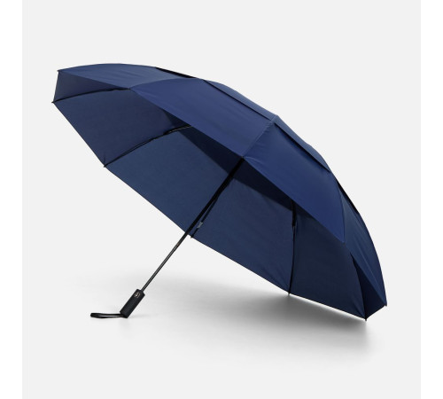 Зонт обратного сложения twoGether с двойным куполом, темно-синий