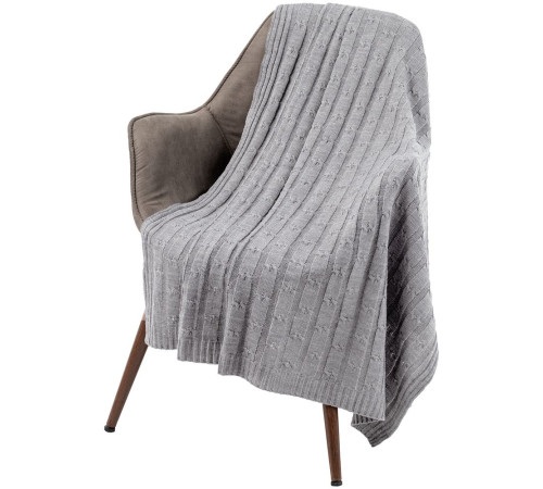 Плед Trenza, светло-серый