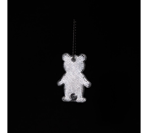 Пешеходный светоотражатель с цепочкой «Мишка», белый