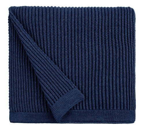 Плед Shirr, темно-синий (сапфир)