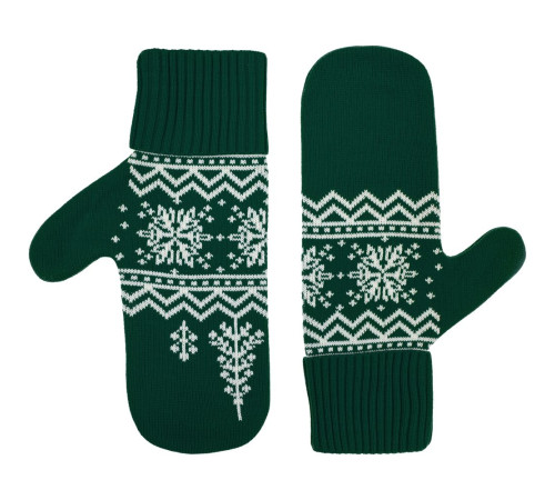 Варежки Elnik, зеленые с молочно-белым