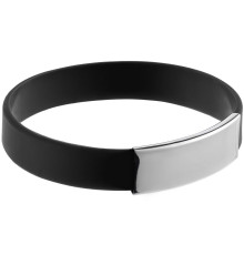 Силиконовый браслет Brisky с металлическим шильдом, черный