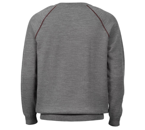 Джемпер Stitch с контрастной отделкой, серый с бордовым