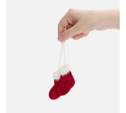 Подвеска на елку «Вьюжка», носочки, красная