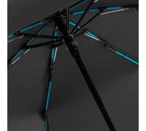 Зонт складной AOC Mini с цветными спицами, бирюзовый