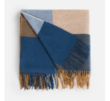 Плед Fleco, синий с коричневым