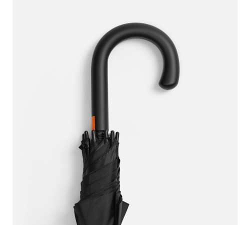 Зонт-трость Hidecolor с цветными спицами, черный с оранжевым