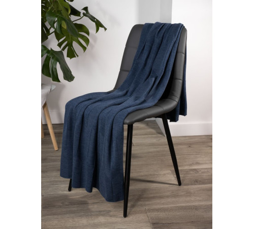 Плед Rombus, синий меланж (джинс)