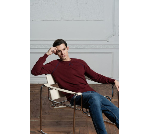 Джемпер Stitch с контрастной отделкой, синий с зеленым