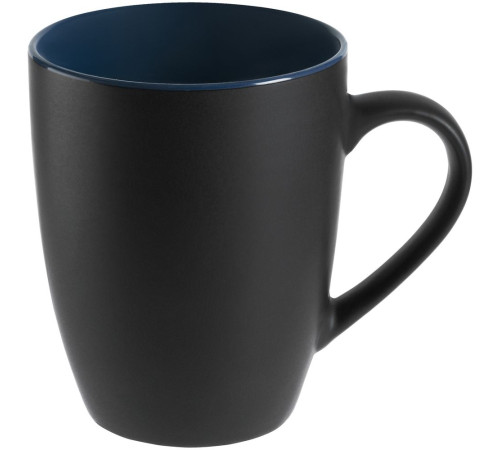 Кружка Bright Tulip, матовая, черная с синим