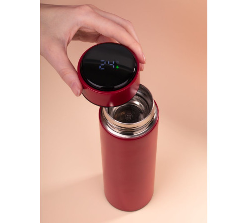 Смарт-бутылка с заменяемой батарейкой Long Therm, красная