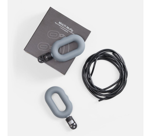 Мультифункциональная скакалка с эспандером Multi McFly, серая