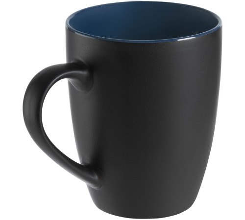 Кружка Bright Tulip, матовая, черная с синим