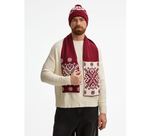 Шарф Wintertude M, красный с белым