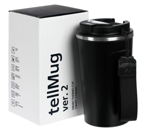 Смарт-стакан с заменяемой батареей tellMug, ver.2, черный