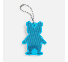 Пешеходный светоотражатель с цепочкой «Мишка», синий