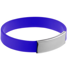 Силиконовый браслет Brisky с металлическим шильдом, синий